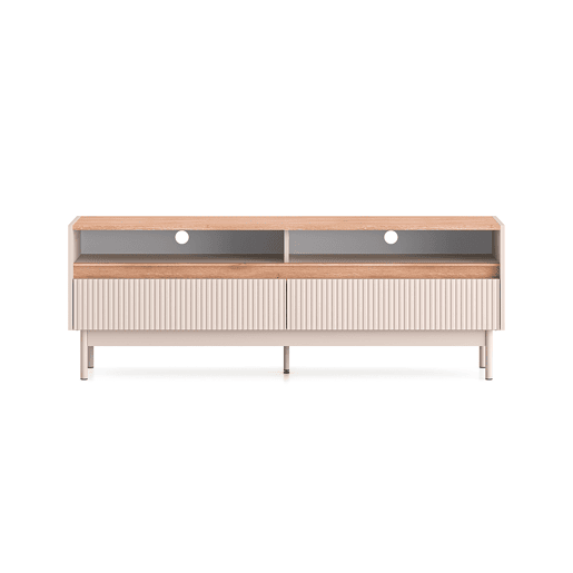 Suporte para televisor com 2 gavetas 154 cm Connie Cashmere e madeira