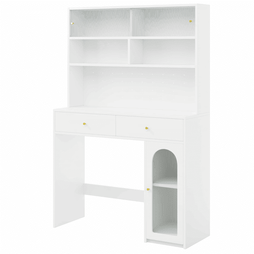 Móvel de cozinha + tamanho padrão - com balcão integrado, 2 gavetas, prateleira ajustável e espaço aberto - branco