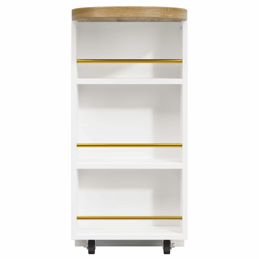 Mesa de bar - 6 gavetas, mesa multifuncional giratória a 360°, aparador com sistema anti-tombamento - Branco