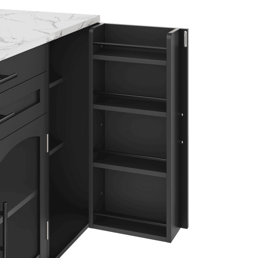 Ilha de cozinha móvel 120x45(70)x90 cm - Dobrável, com rodas e arrumação - Preto