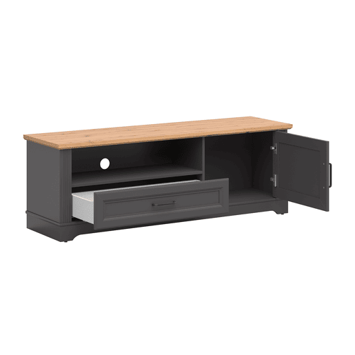 Móvel TV 1 porta 1 gaveta 150 cm Charlie Cinzento Antracite