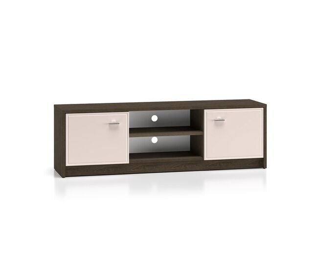 Mueble TV 2 puertas 160 cm Kaius Cachemira y Madera Oscura