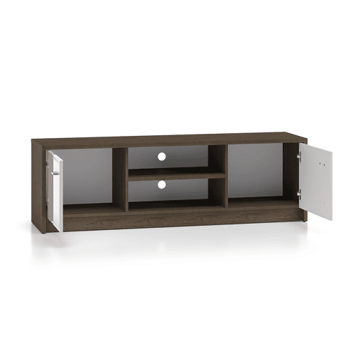 Kaius Suporte de TV de 2 portas em caxemira e madeira escura 160 cm