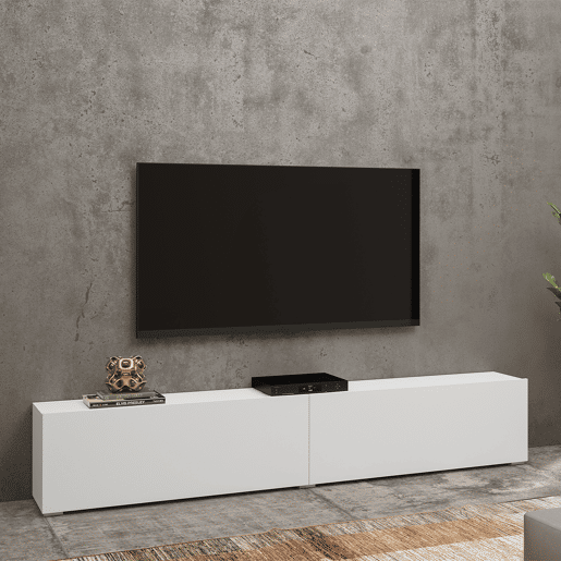 Suporte para TV Glora branco com 2 portas 180 cm