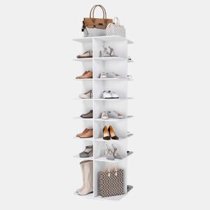 Organizador giratório de sapatos com 7 níveis - organizador de sapatos tipo torre de 360° para 28 pares - branco