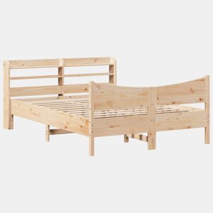 Estrutura De Cama De Casal c cabeceira - 150x200 cm pinho maciço
