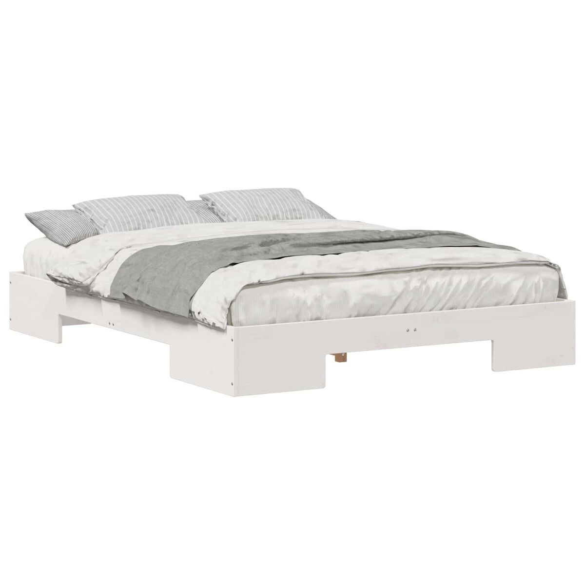 Estructura de cama matrimonial moderno - blanco 150 x 200 cm