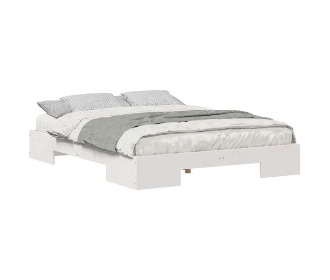 Estructura de cama matrimonial moderno - blanco 150 x 200 cm