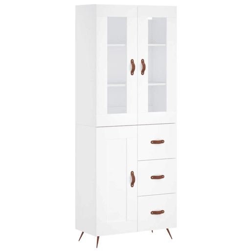 Armário alto - Bufete - Móvel de apoio 69,5x34x180 cm derivados de madeira branco pt708 Armário alto - Bufete - Móvel de apoio 69,5x34x180 cm derivados de madeira branco pt708