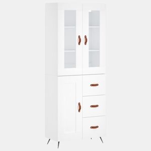 Armário alto - Bufete - Móvel de apoio 69,5x34x180 cm derivados de madeira branco pt708