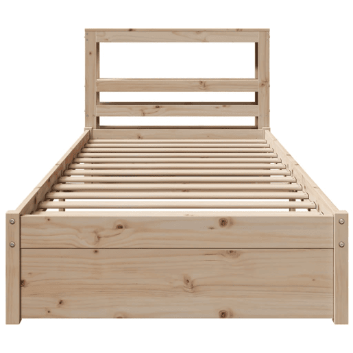 Estrutura de cama de solteiro para adultos com cabeceira 75x190 cm pinho maciço Estrutura de cama de solteiro para adultos com cabeceira 75x190 cm pinho maciço