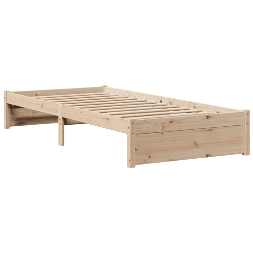 Estrutura de cama de solteiro para adultos com cabeceira 75x190 cm pinho maciço Estrutura de cama de solteiro para adultos com cabeceira 75x190 cm pinho maciço