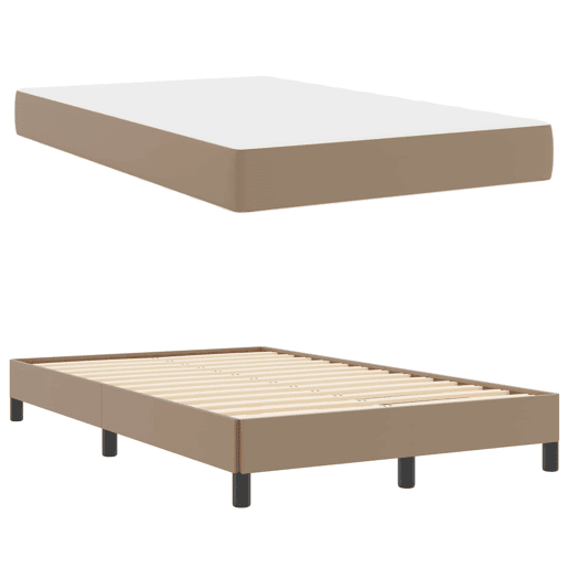 Estrutura da Cama de casal moderno com colchão - Cappuccino 120 x 200 cm tecido
