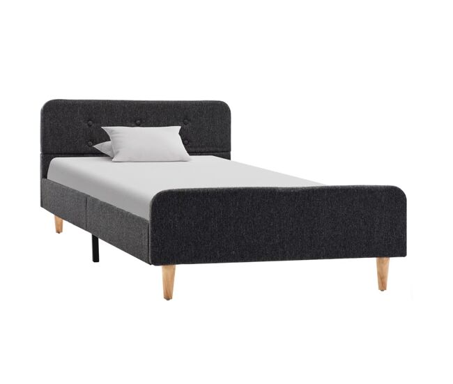 Estructura de cama individual para adultos - de arpillera gris oscuro 90x200 cm