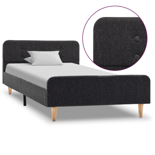 Estrutura de cama de solteiro moderno, 90x200 cm serapilheira cinzento-escuro