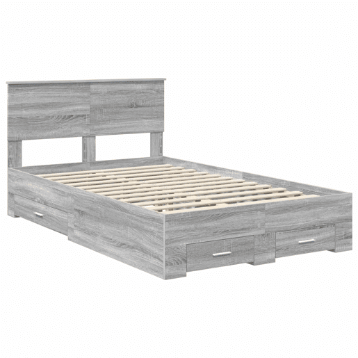 Estrutura De Cama De Casal Moderno - Cinza Sonoma 120 x 190 cm Madeira processada