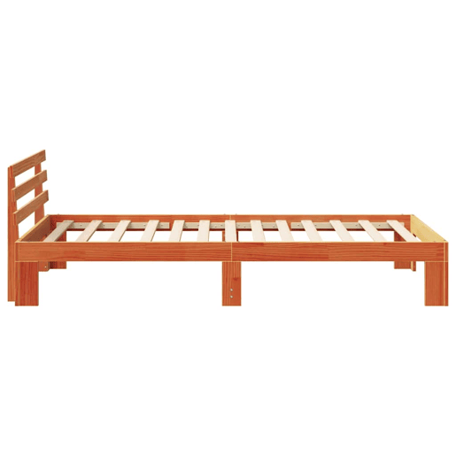 Estrutura de cama de solteiro moderno com cabeceira - Marrom Cera 75 x 190 cm