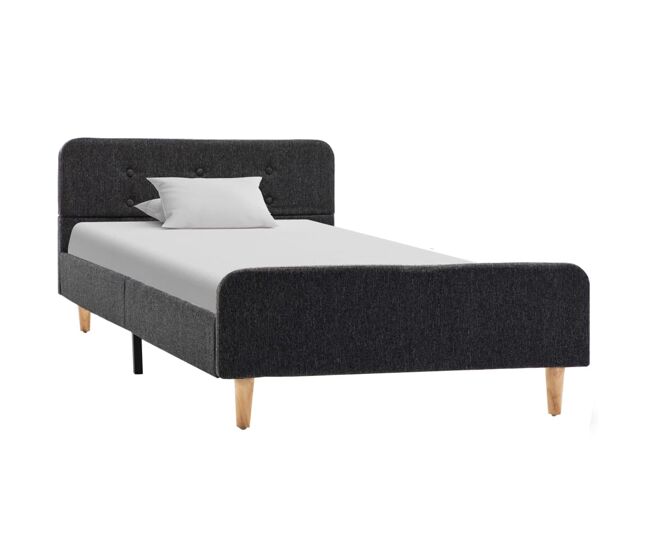 Estructura de cama individual para adultos - de arpillera gris oscuro 100x200 cm
