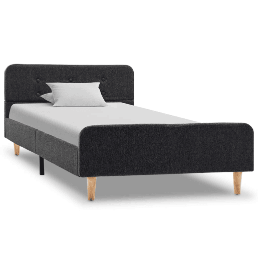 Estrutura de cama de solteiro moderno, 100x200 cm serapilheira cinzento-escuro