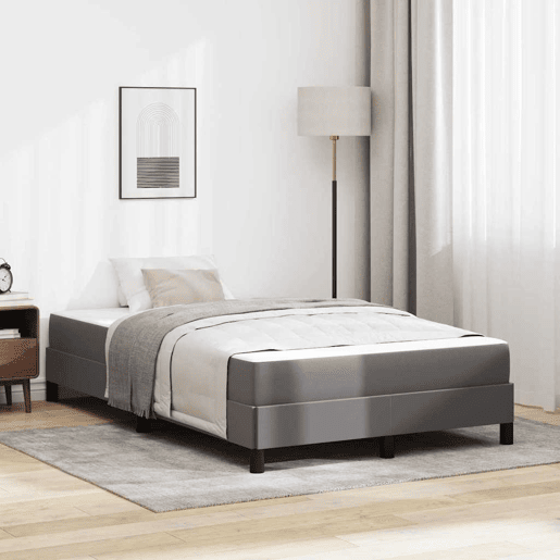 Estrutura da Cama de casal moderno com colchão - Cinzeto 120 x 190 cm tecido