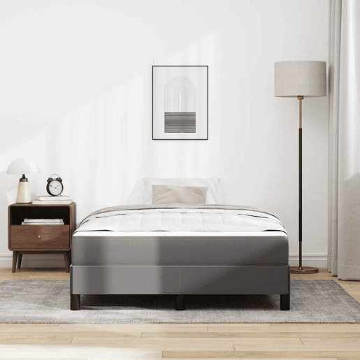 Estrutura da Cama de casal moderno com colchão - Cinzeto 120 x 190 cm tecido