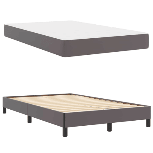 Estrutura da Cama de casal moderno com colchão - Cinzeto 120 x 190 cm tecido