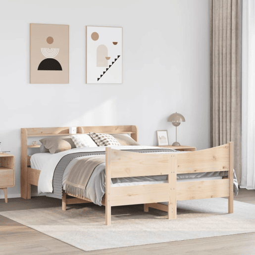 Estrutura De Cama De Casal c cabeceira - 135x190 cm pinho maciço