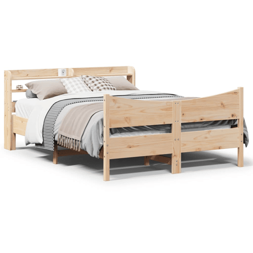 Estrutura De Cama De Casal c cabeceira - 135x190 cm pinho maciço