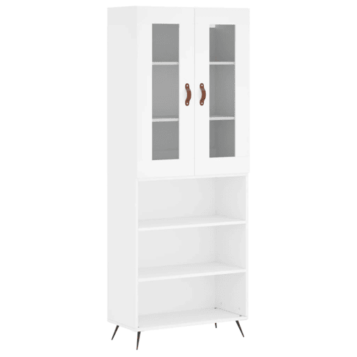 Armário alto - Bufete - Móvel de apoio 69,5x34x180 cm derivados de madeira branco pt712