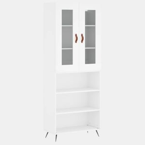 Armário alto - Bufete - Móvel de apoio 69,5x34x180 cm derivados de madeira branco pt712