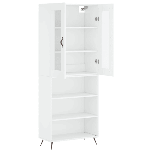 Armário alto - Bufete - Móvel de apoio 69,5x34x180 cm derivados de madeira branco pt712