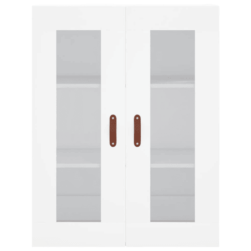 Armário alto - Bufete - Móvel de apoio 69,5x34x180 cm derivados de madeira branco pt712