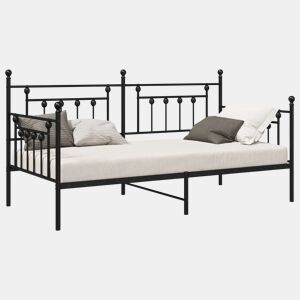 Estrutura de sofá-cama individual moderno - Preto 107 x 203 cm Aço