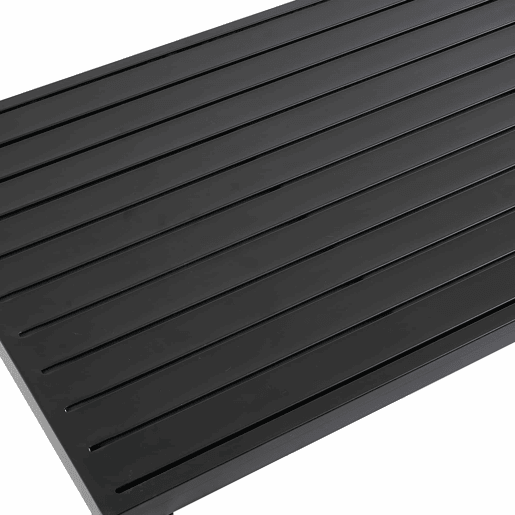 Conjunto de jardim para 6 pessoas - cadeiras modulares com encosto removível e pés ajustáveis, mesa em ferro galvanizado - cinzento
