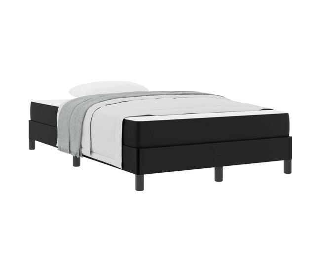 Estructura de cama doble matrimonial con colchón negro 120 x 200 cm tela