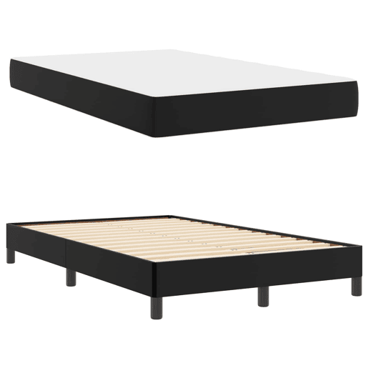 Estrutura da Cama de casal moderno com colchão Preto 120 x 200 cm tecido