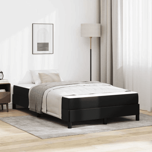 Estrutura da Cama de casal moderno com colchão Preto 120 x 190 cm tecido