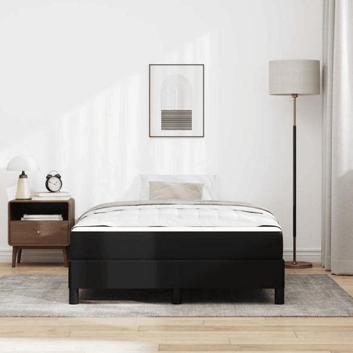 Estrutura da Cama de casal moderno com colchão Preto 120 x 190 cm tecido