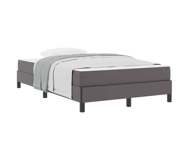 Estructura de cama doble matrimonial con colchón gris 120 x 200 cm tela