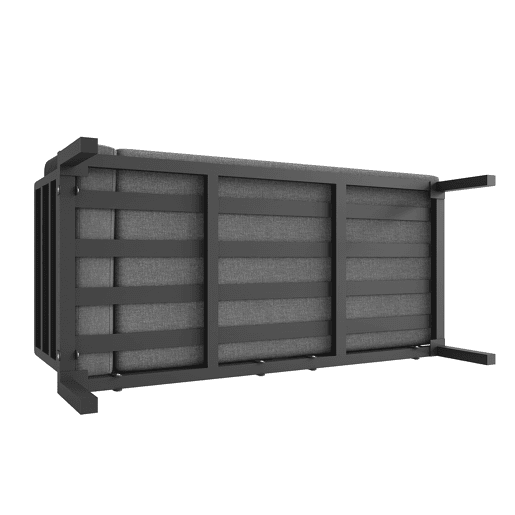 Conjunto de sofás de jardim para 8 pessoas - Forma de meia-lua, estrutura de ferro, almofadas cinzentas - Cinza