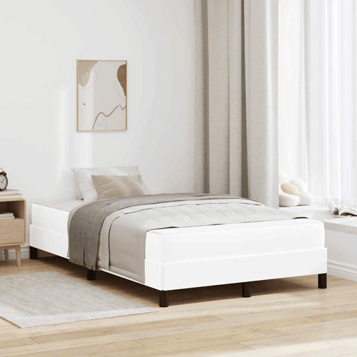 Estrutura da Cama de casal moderno com colchão Branco Puro 120 x 200 cm tecido