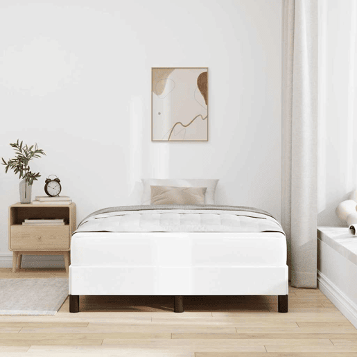 Estrutura da Cama de casal moderno com colchão Branco Puro 120 x 200 cm tecido