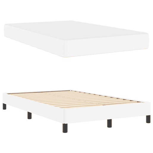 Estrutura da Cama de casal moderno com colchão Branco Puro 120 x 200 cm tecido
