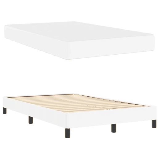 Estrutura da Cama de casal moderno com colchão Branco Puro 120 x 200 cm tecido