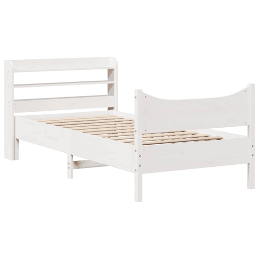 Estrutura de cama de solteiro para adultos c cabeceira 75x190 cm pinho maciço