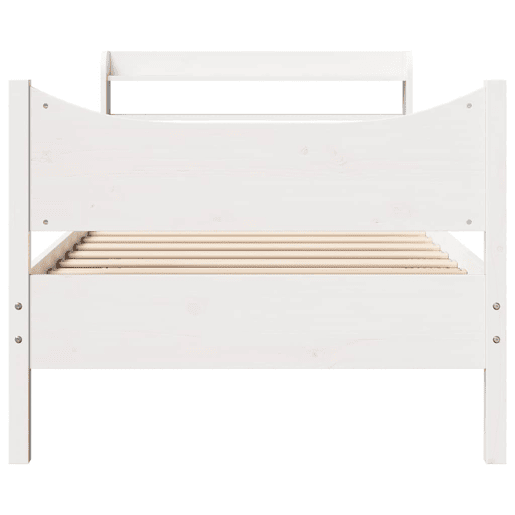 Estrutura de cama de solteiro para adultos c cabeceira 75x190 cm pinho maciço