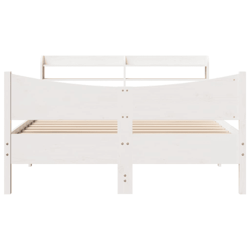 Estrutura De Cama De Casal c cabeceira - 135x190 cm pinho maciço branco