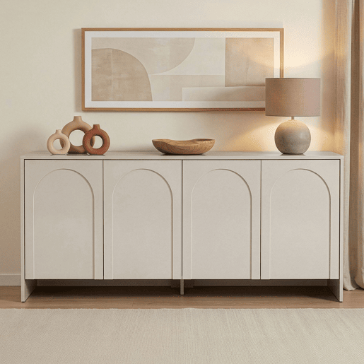 Aparador de madeira > - 180 x 45 x 80 cm - Creme Aparador de madeira > - 180 x 45 x 80 cm - Creme