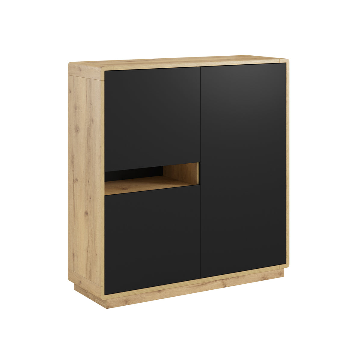 Aparador 3 puertas raven negro y madera