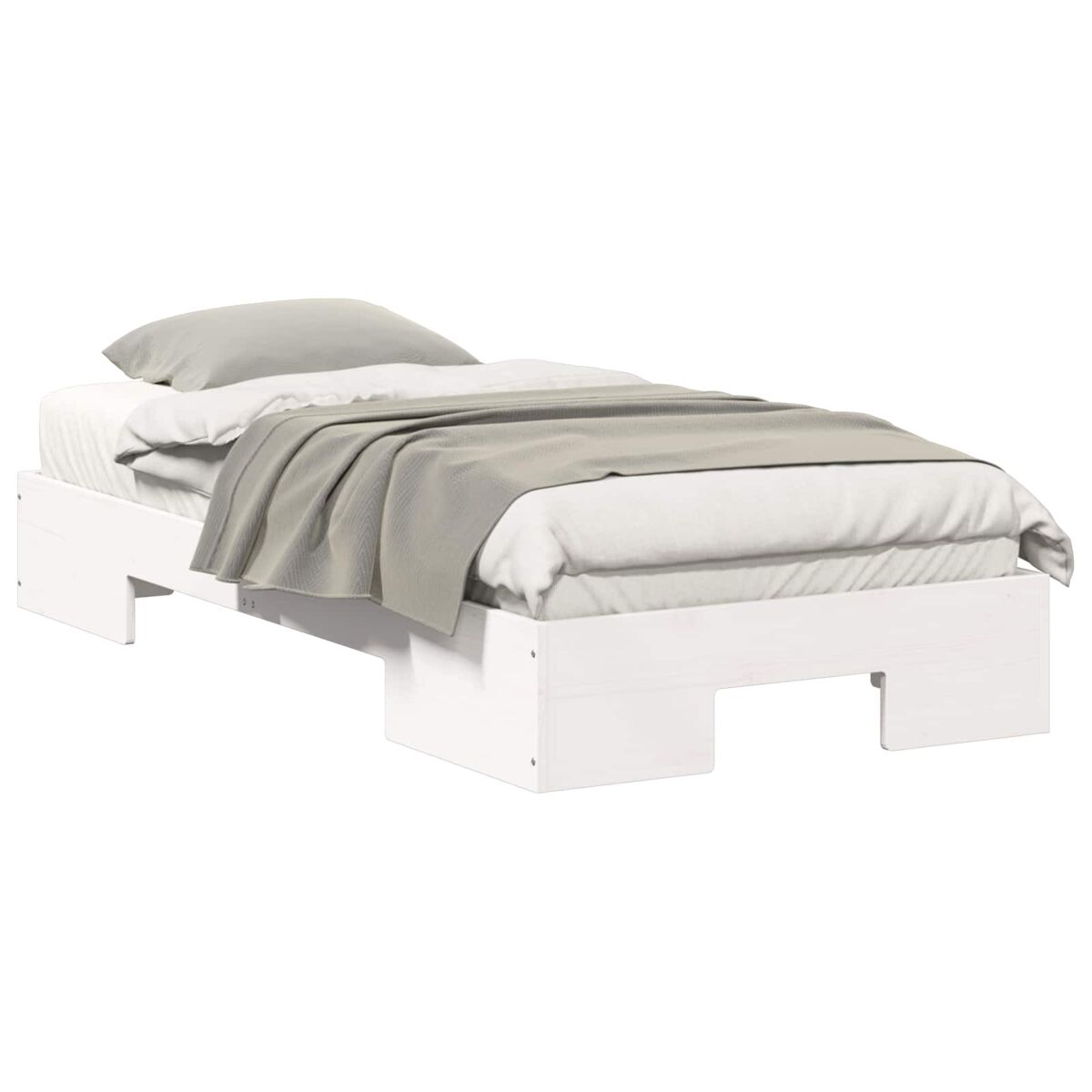 Estructura de cama individual para adultos - blanco 90 x 200 cm